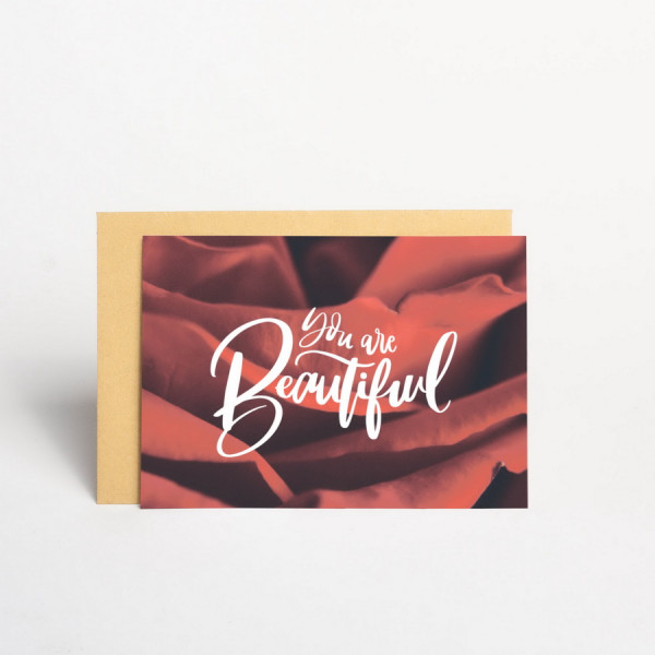 Открытка "You are beautiful" red, фото 1, цена 20 грн